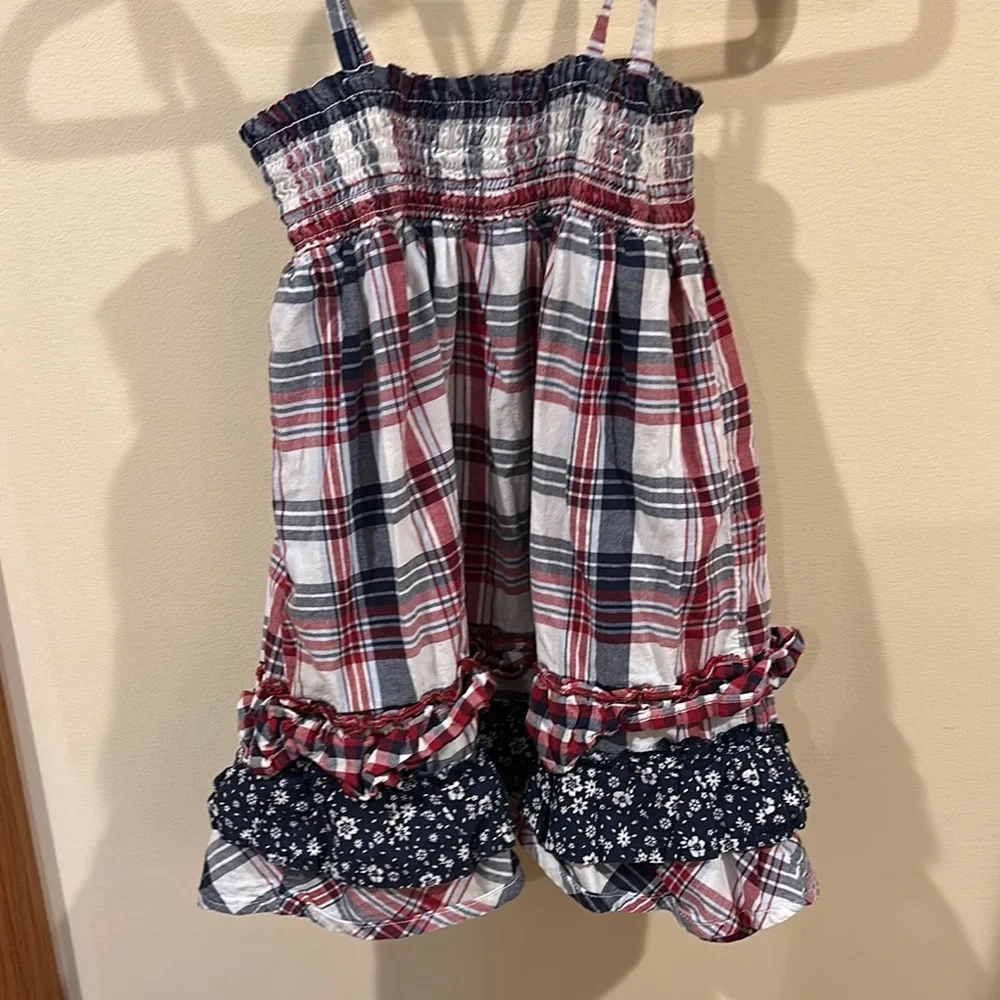 Plaid Sleeveless Dress with Ruffle Hem